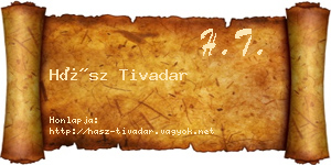 Hász Tivadar névjegykártya